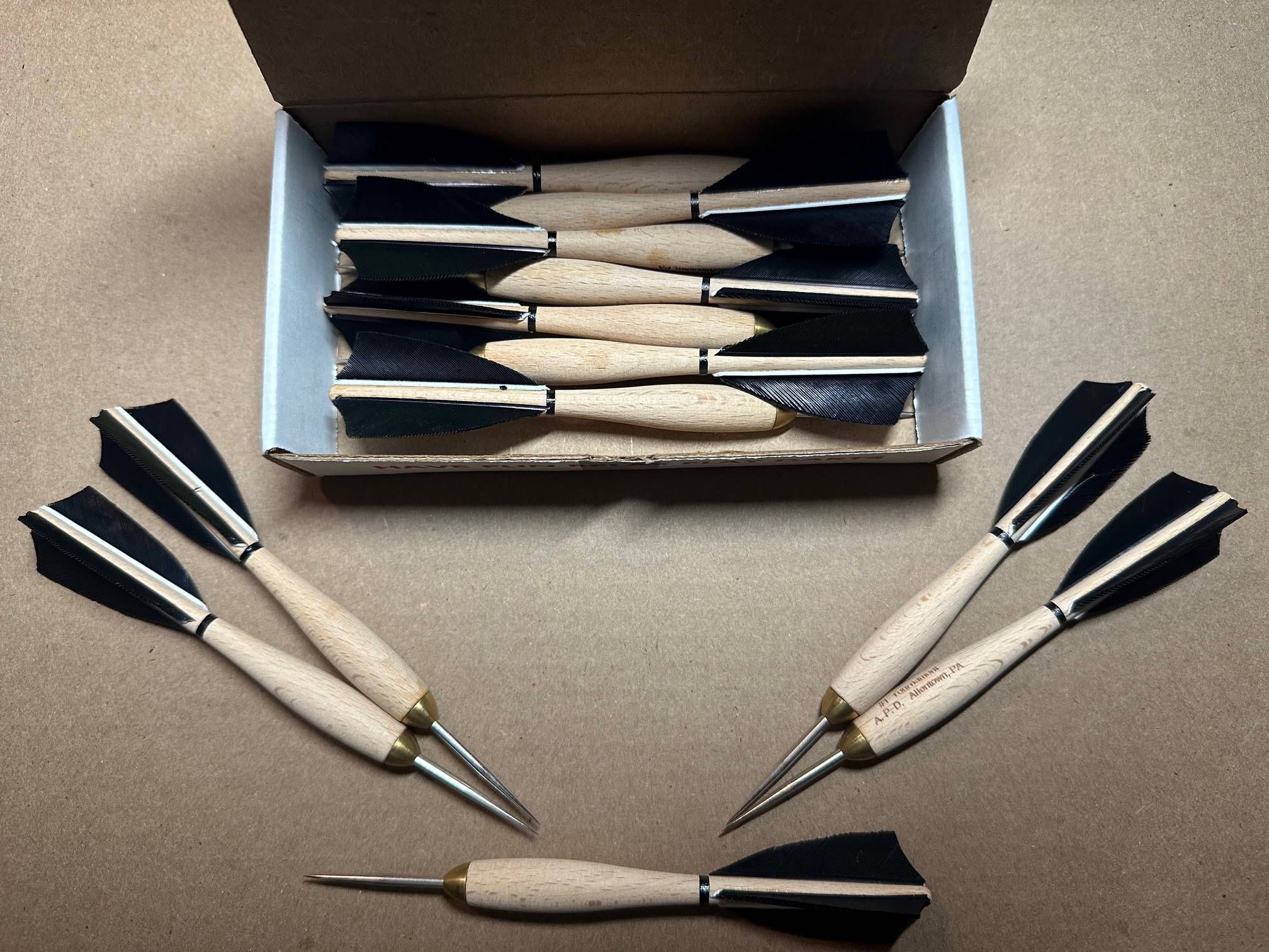 804 Black Turkey Feather #1 Wooden Darts - Image 2