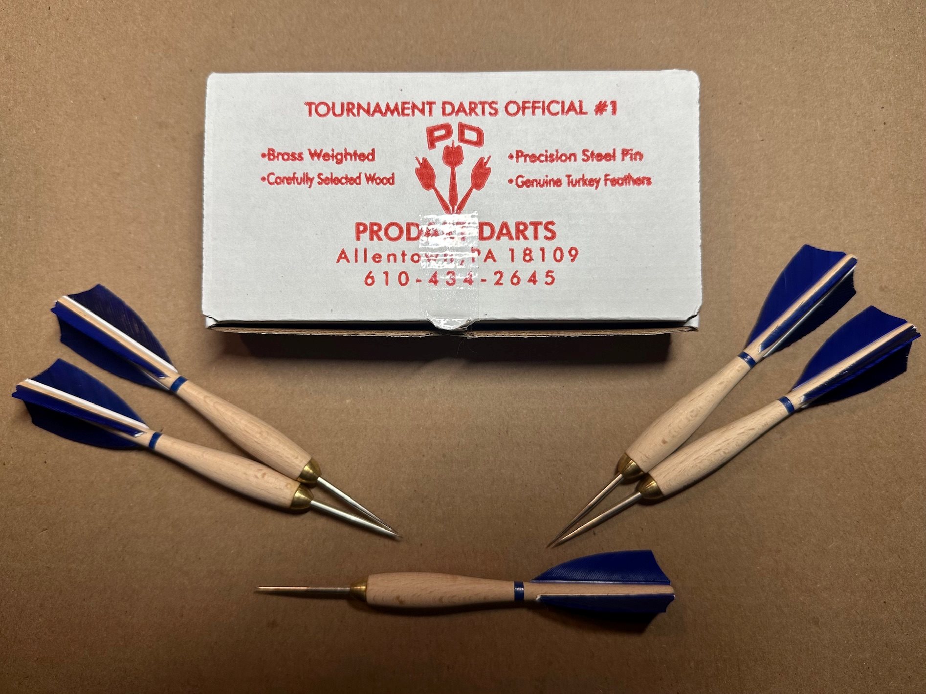 803 Blue Turkey Feather #1 Wooden Darts