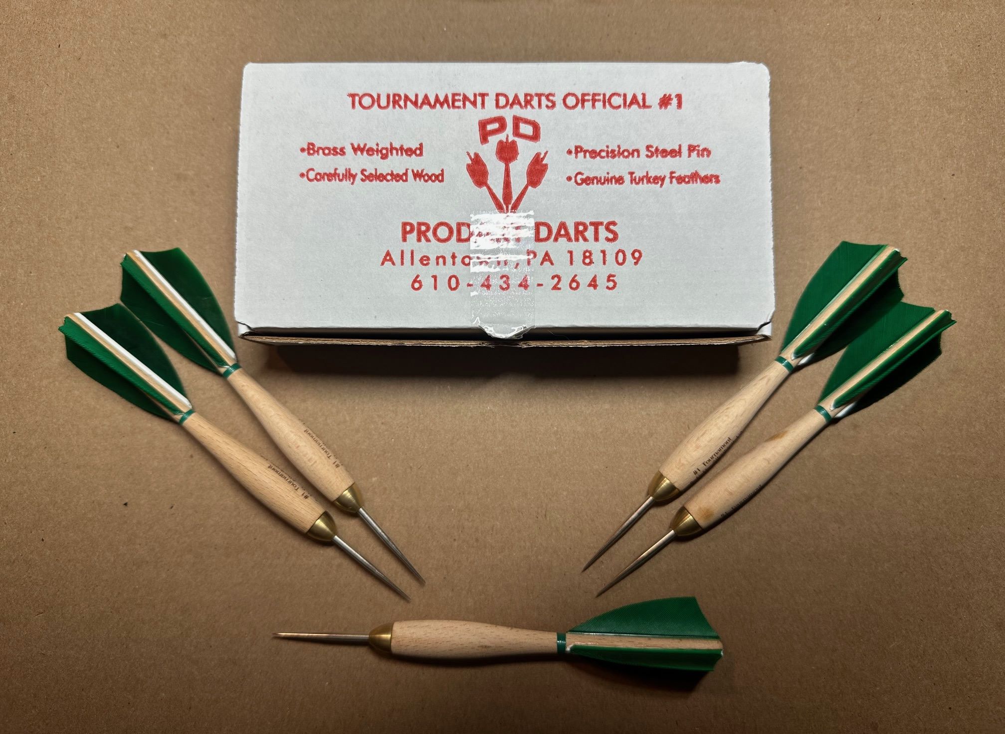 802 Green Turkey Feather #1 Wooden Darts