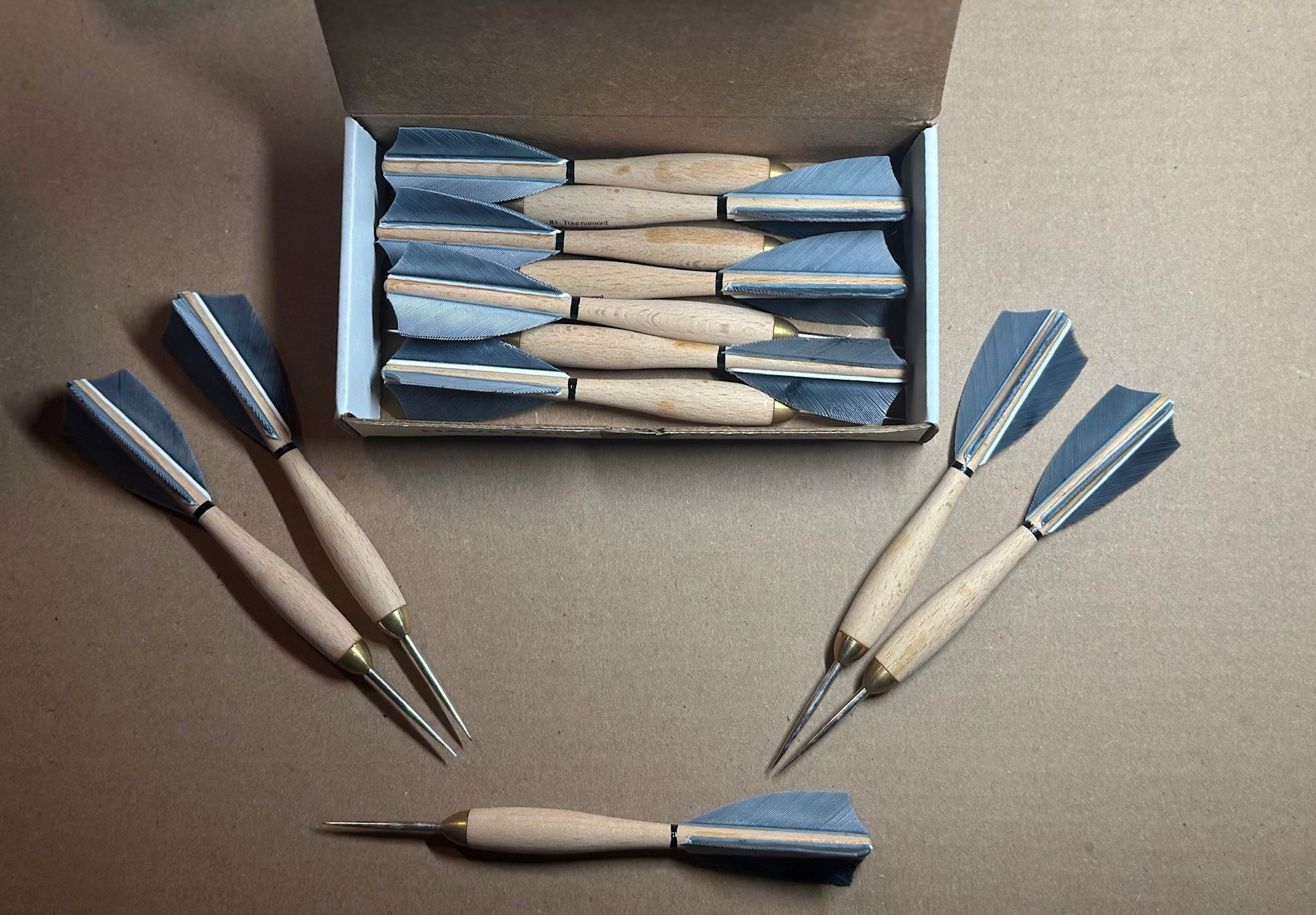 808 Grey Turkey Feather #1 Wooden Darts - Image 2