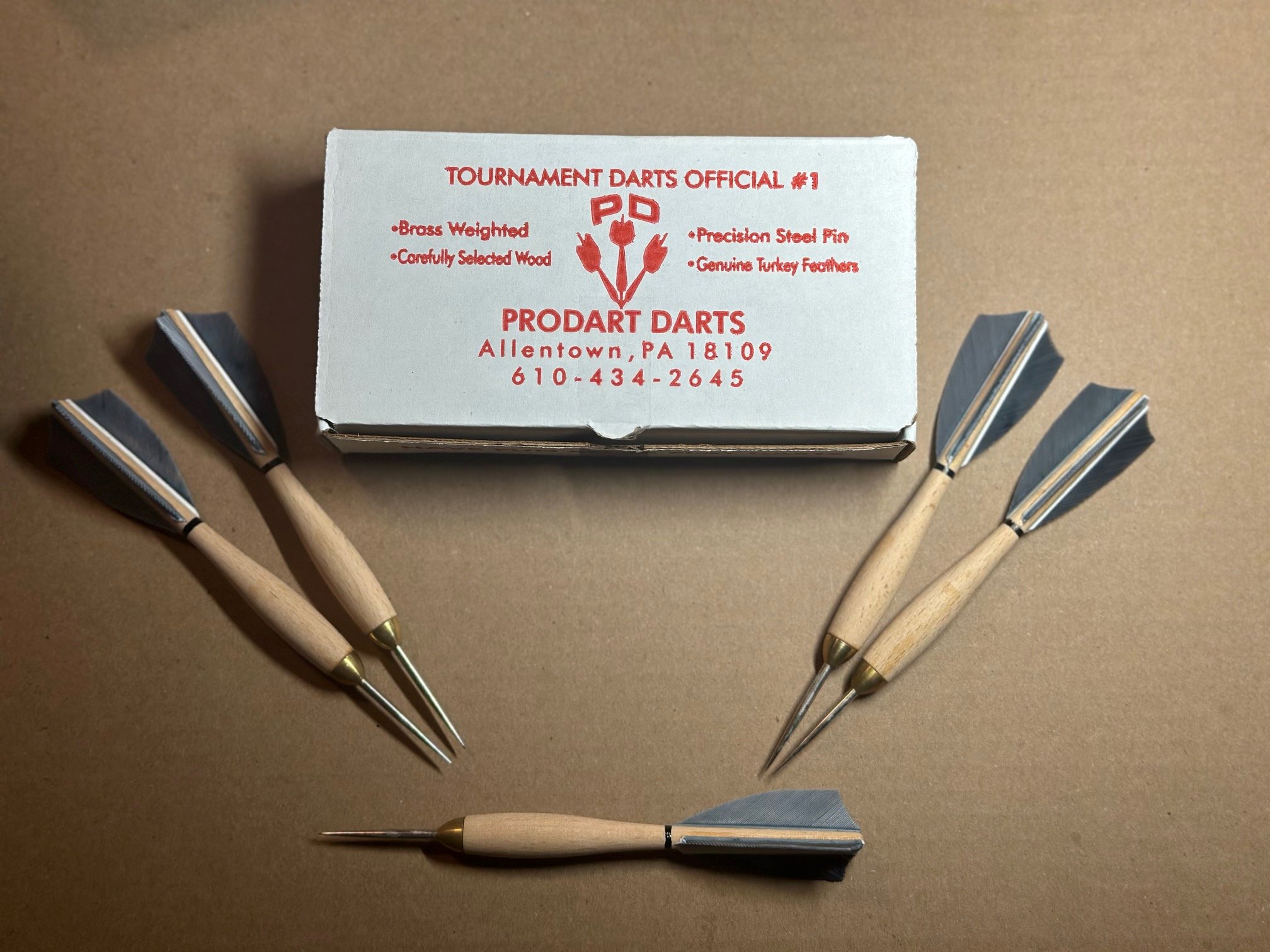 808 Grey Turkey Feather #1 Wooden Darts