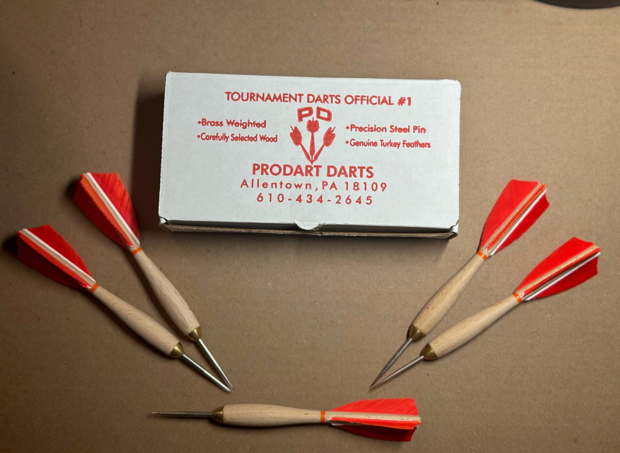 809 Orange Turkey Feather #1 Wooden Darts