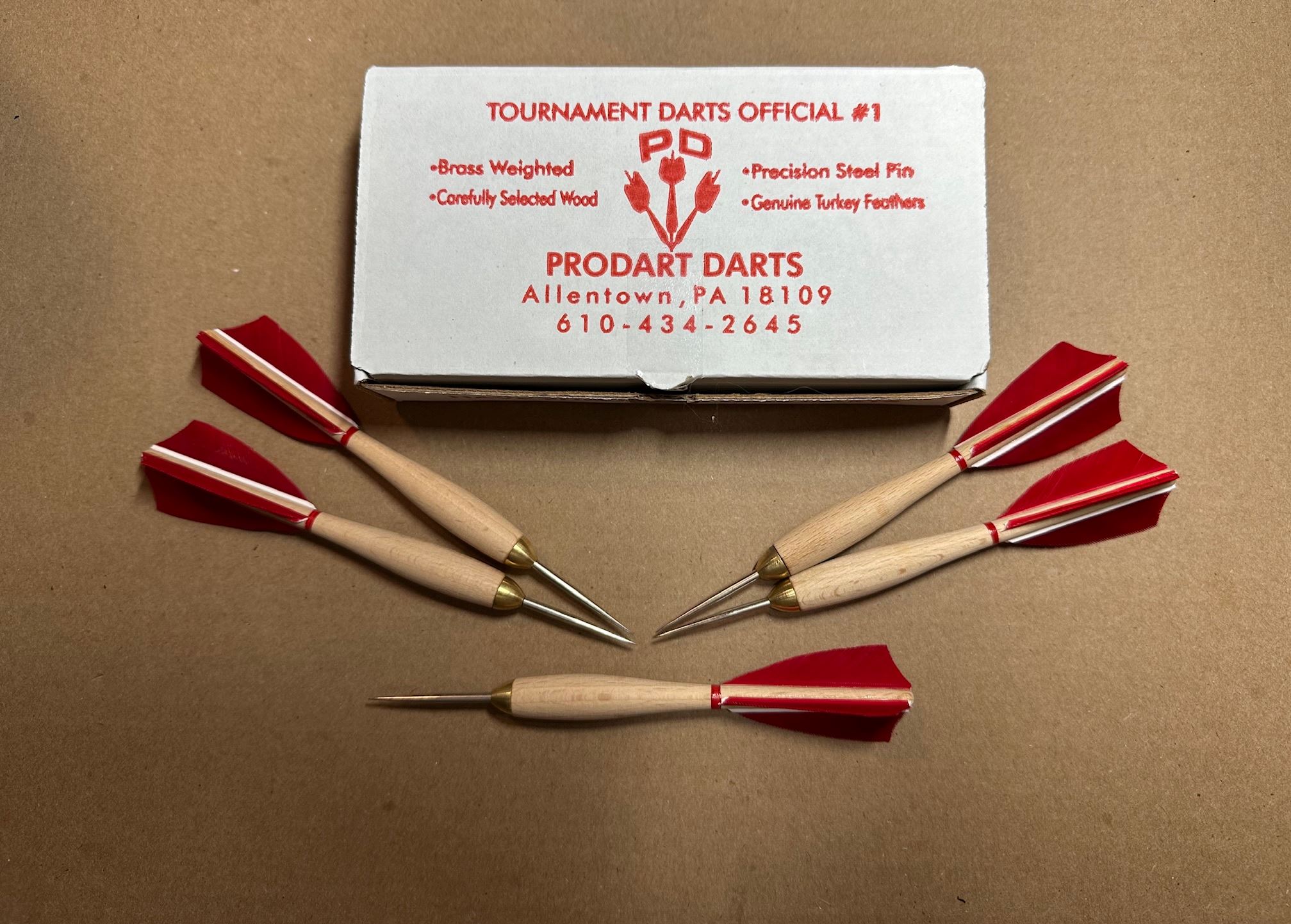807 Red Turkey Feather #1 Wooden Darts