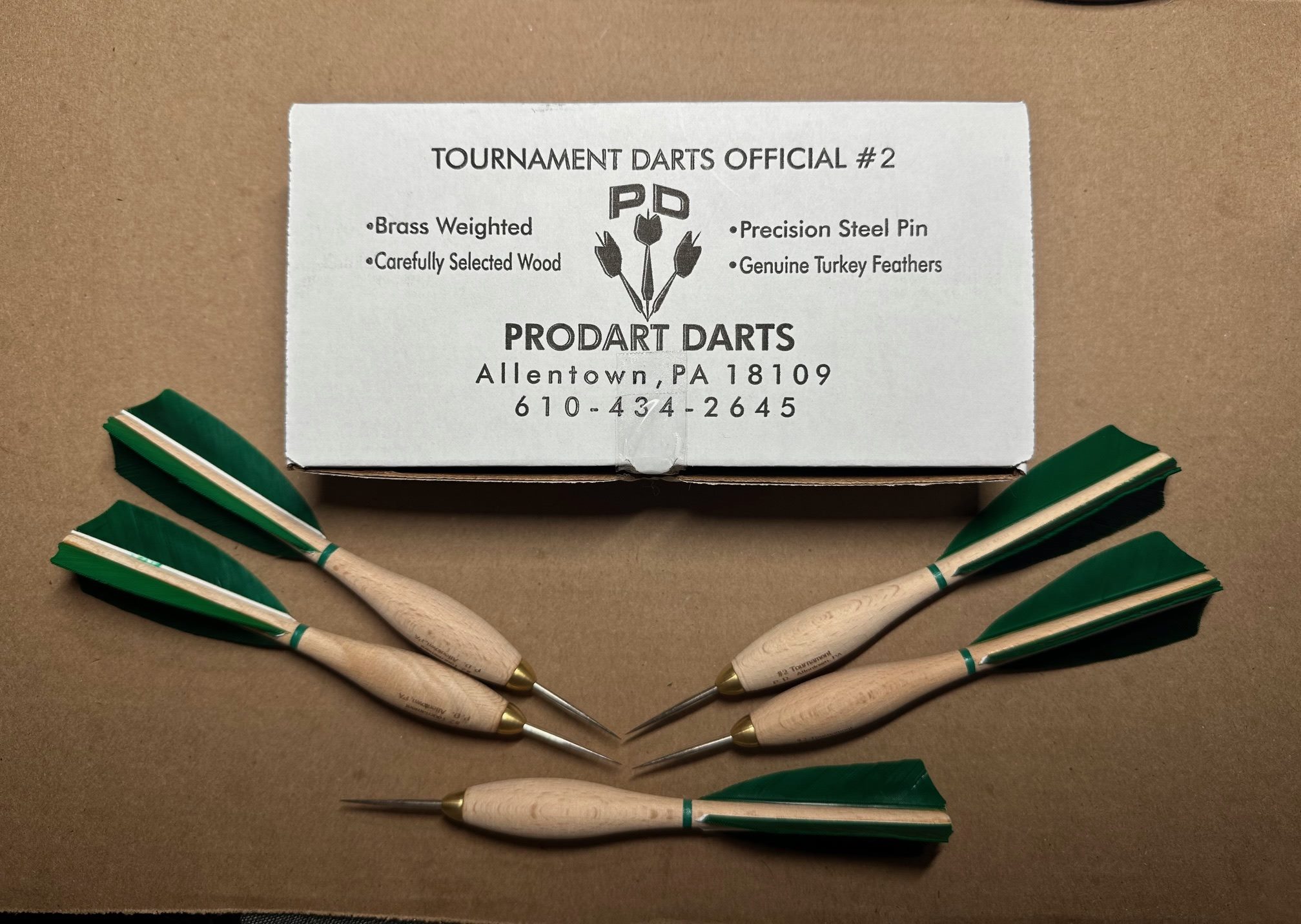 902 Green Turkey Feather #2 Dartball Wooden Darts