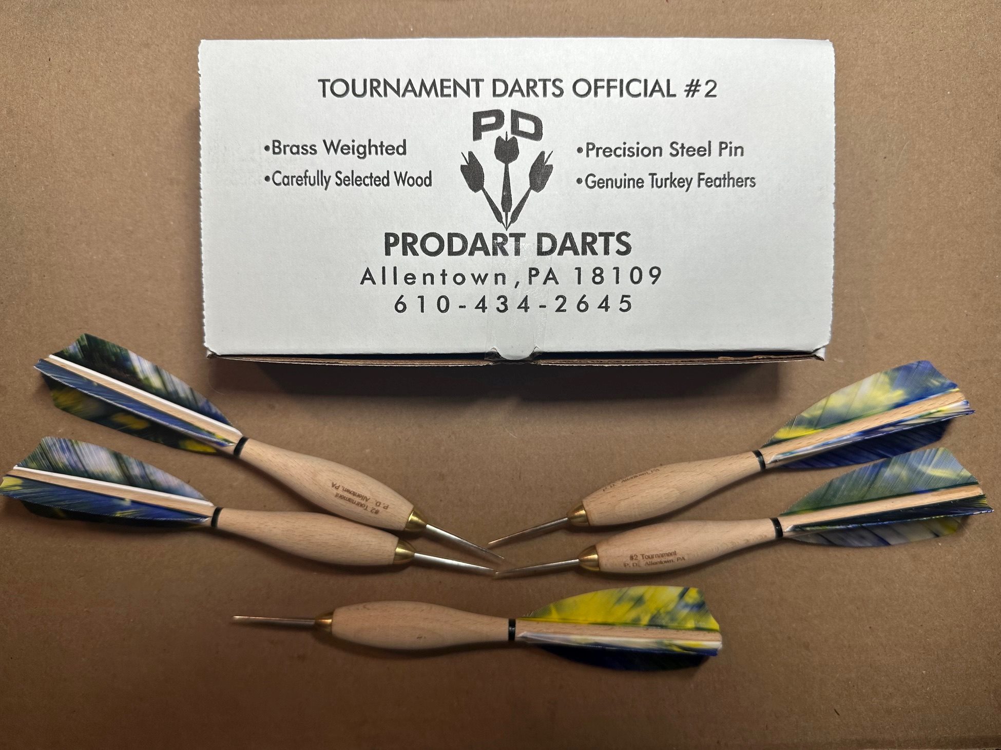 923 Peacock Camo Turkey Feather #2 Dartball Wooden Darts