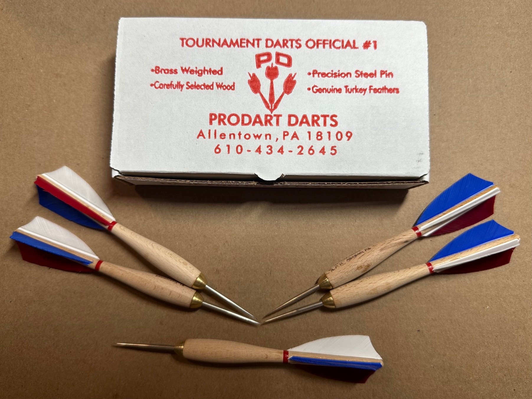 828 Red, White & Blue Turkey Feather #1 Wooden Darts