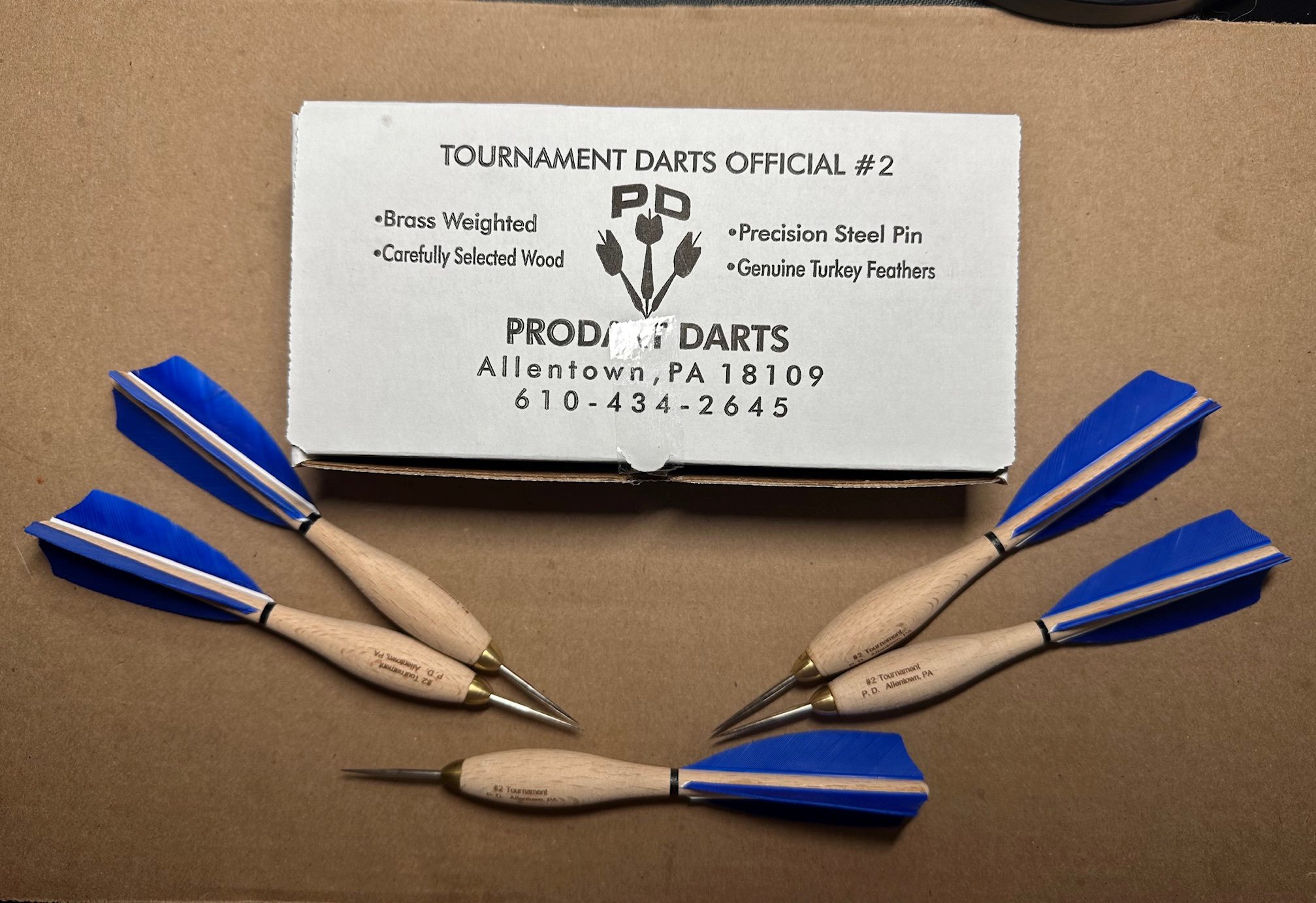 912 Royal Blue Turkey Feather #2 Dartball Wooden Darts