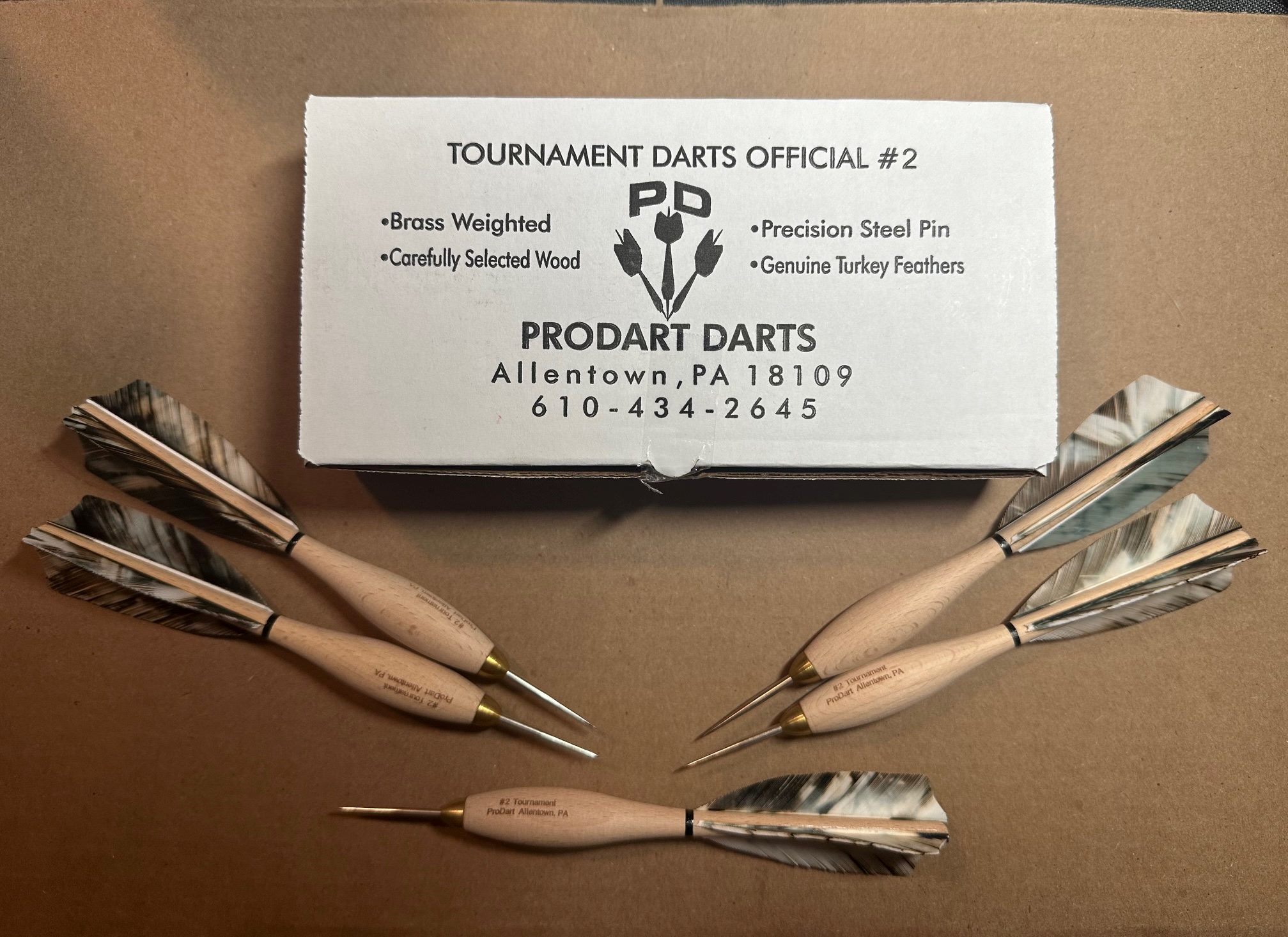 922 White Camo Turkey Feather # 2 Dartball Wooden Darts