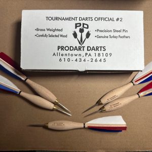 928 Red, White, Blue Turkey Feather  #2 Dartball Wooden Darts