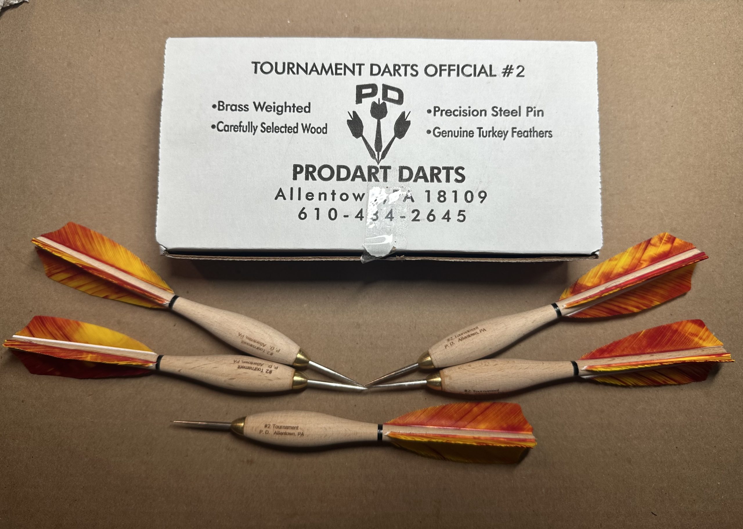 917 Red Camo Turkey Feather #2 Dartball Wooden Darts