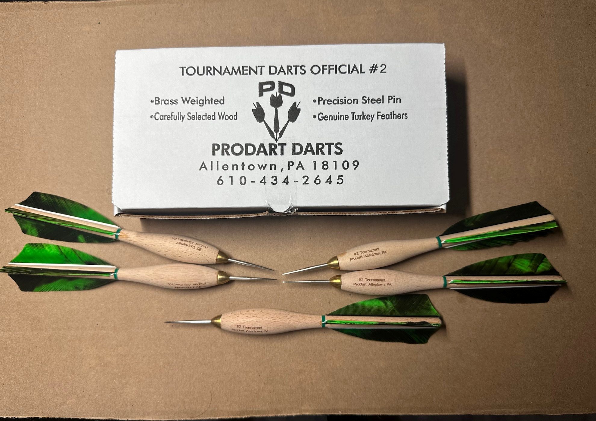 920 Green Camo Turkey Feather #2 Dartball Wooden Darts