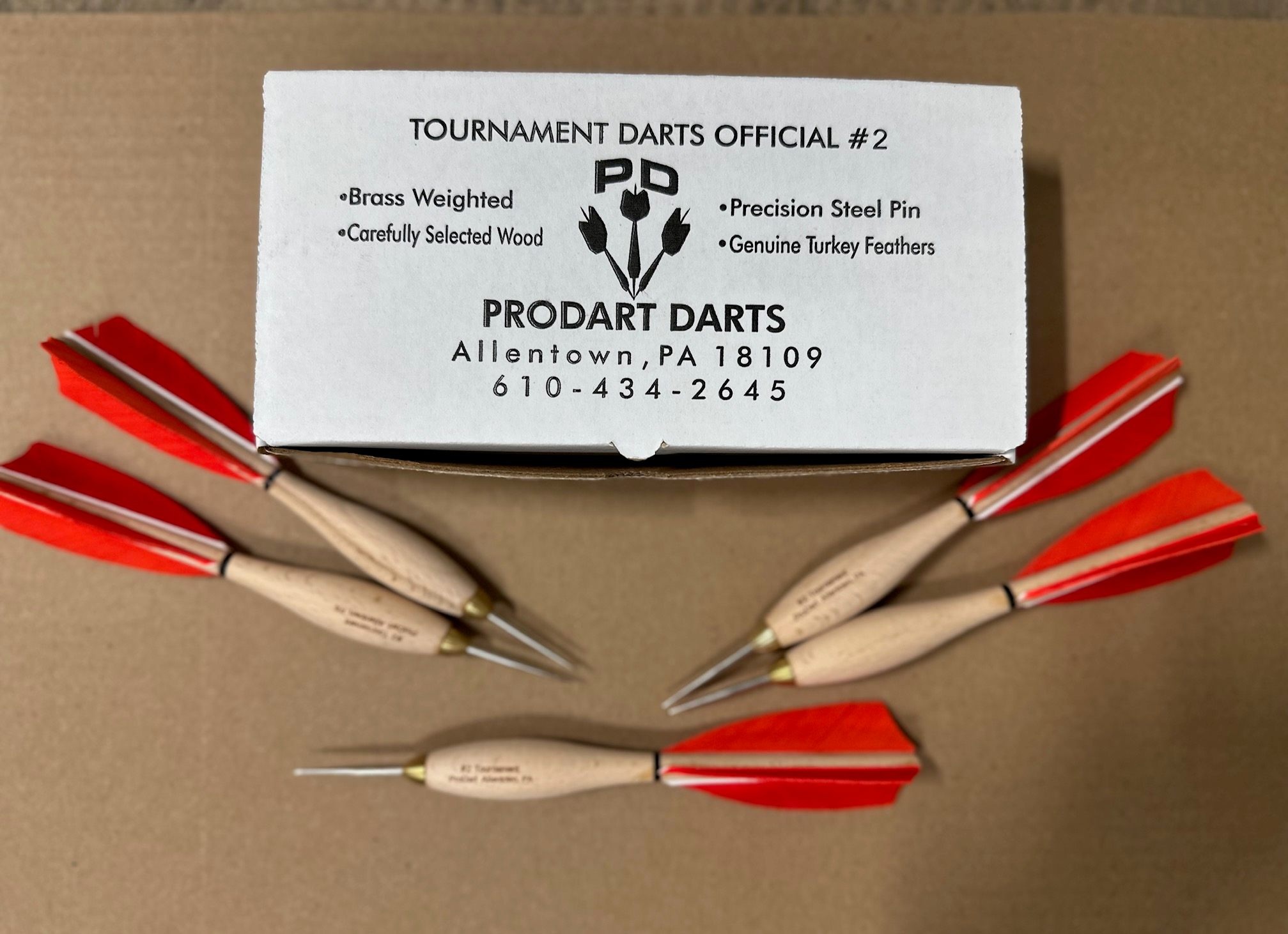 909 Orange Wooden Turkey Feather #2 Dartball Wooden Darts